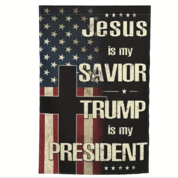 NWT Jesus/Trump Garden Flag Fade Resistance Double Sided - Picture 2 of 5